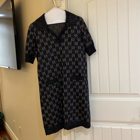 XL LAMÉ GG JACQUARD POLO DRESS - Picture 4 of 6